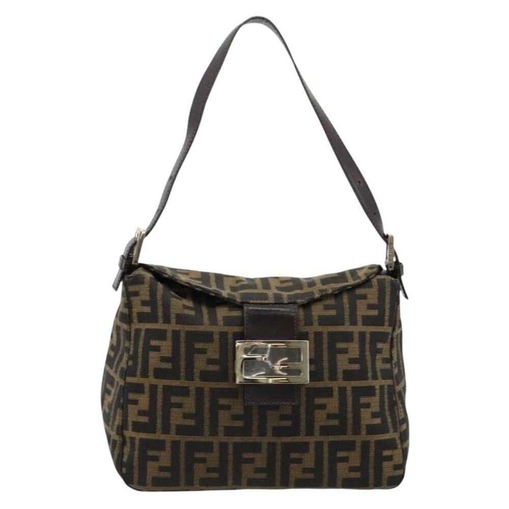 Fendi Zucca Mamma Baguette Shoulder Bag Black